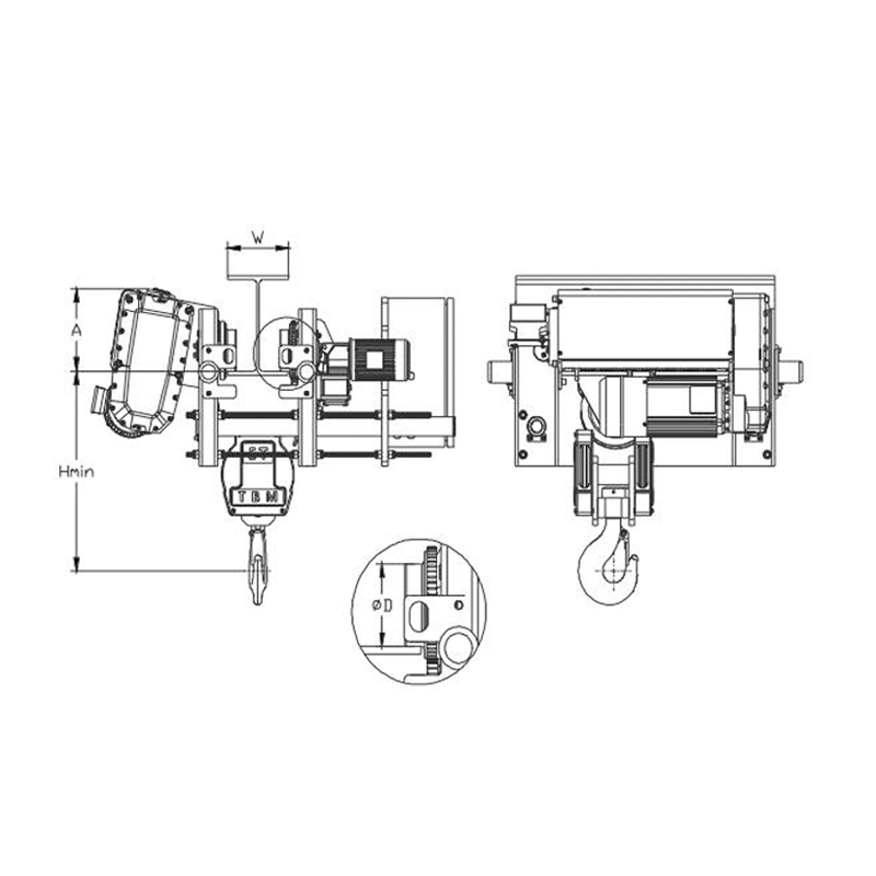 بالابر برقی سیمی سیمی SHA8 کم حجم